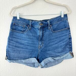 J. Crew Factory Womens Classic Denim Shorts Size 31 Dark Pacific Blue Wash